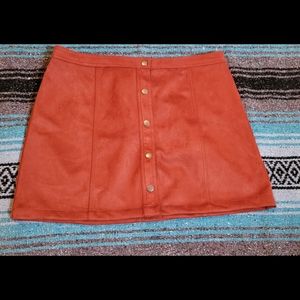 Faux suede skirt